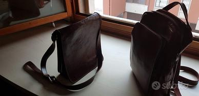 Borsa in cuoio tracolla con pattina frontale