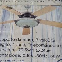 VENTILATORE SOFFITTO 5 PALE LUCE E TELECOMANDO -NU