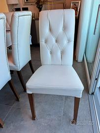 SEDIE TRAPUNTATE in VERA PELLE BIANCA
