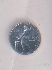 50 lire mini 1991 no rombo