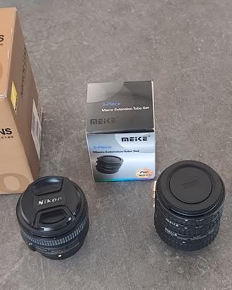 Nikon 50 1.8G AF-S + Kit (Tubi Macro, Anello M42)