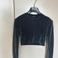 Top corto brillantinato