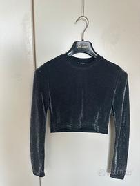 Top corto brillantinato