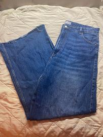 Jeans Bershka Azzurro Zampa Larga Tg 48