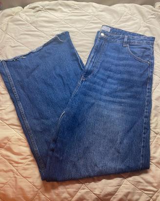 Jeans Bershka Azzurro Zampa Larga Tg 48