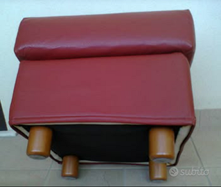 Pouf in cuoio bordeaux