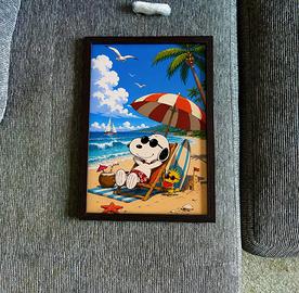 Quadro Snoopy Peanuts 24x33 + Cornice + biadesivo