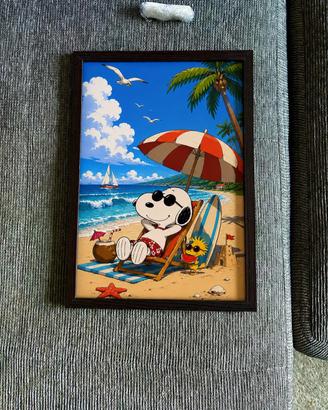 Quadro Snoopy Peanuts 24x33 + Cornice + biadesivo