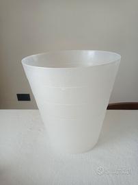 porta vaso in plastica satinato bianco