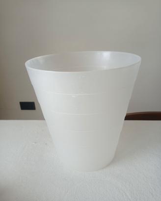 porta vaso in plastica satinato bianco