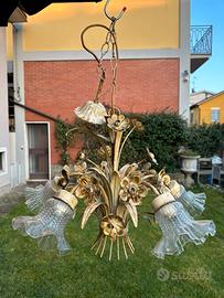 Lampadario vintage a 4 lumi