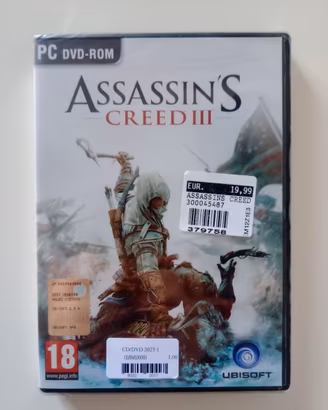 Assassin's Creed III PC dvd-rom sigillato