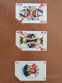 Schede telefoniche sulle carte da gioco 