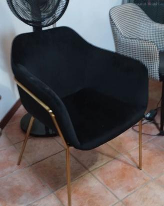 Sedia Maison Du Monde Blu velluto
