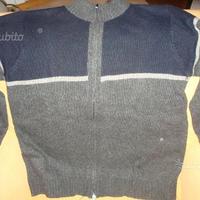 Maglione con zip centrale elegante girocollo