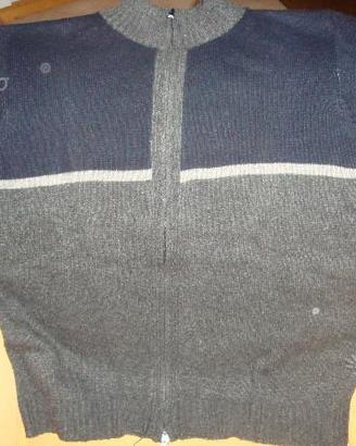 Maglione con zip centrale elegante girocollo