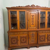 Mobile in legno Vetrina/credenza intarsiata a mano