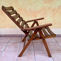 Poltrona sedia da esterni regolabile in legno teak