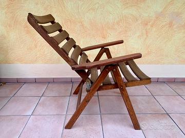 Poltrona sedia da esterni regolabile in legno teak