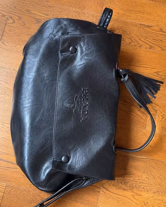 Borsa stile Prada Milano nera grande a spalla