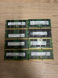 RAM Laptop 16GB DDR4 SO-DIMM – Lotto 8 moduli