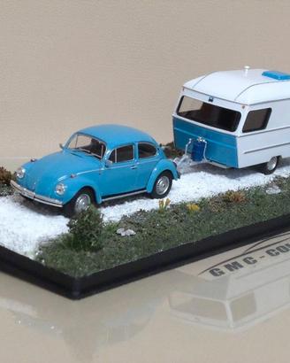 Volkswagen Beetle+Caravan Roulotte Showcase  1/43