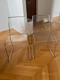 2 sedie Calligaris trasparenti originali