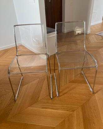 2 sedie Calligaris trasparenti originali