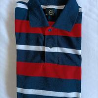 Polo Eadae Wear vintage blu a righe