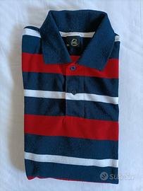 Polo Eadae Wear vintage blu a righe