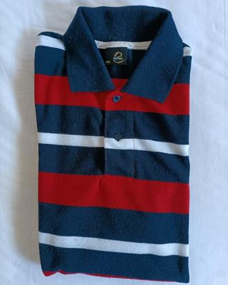 Polo Eadae Wear vintage blu a righe