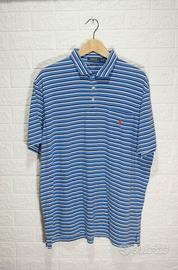 Polo Ralph Lauren a righe azzurre e bianche L