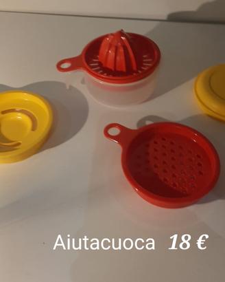Tupperware set aiutacuoca giallo-rosso
