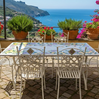 TAVOLO IN PIETRA LAVICA MIS. 200X100 CM. COMPLETO