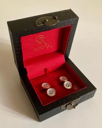 Gemelli oro madreperla+Gemelli HERMES Corno Caccia