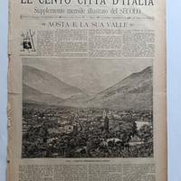 Antica Stampa sulla Valle d'Aosta anno 1889