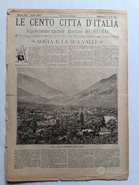 Antica Stampa sulla Valle d'Aosta anno 1889