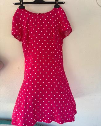 Sun68 vestito a pois fucsia bianco manica corta