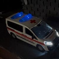 1/43 modellino ambulanza con luci e lampeggianti