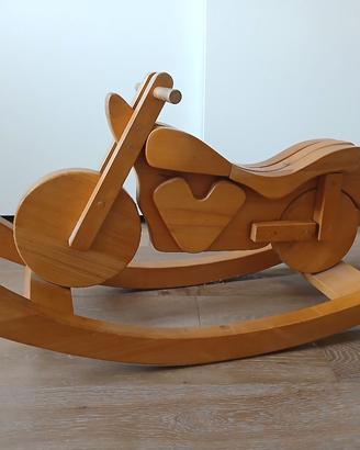 moto dondolo in legno 