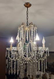 lampadario antico in cristallo 
