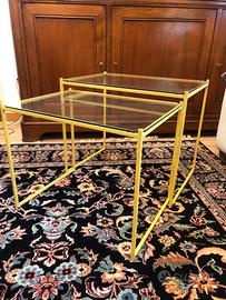 Splendida coppia di tavolini ‘70 design gialli