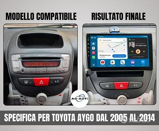 Toyota Aygo KIT COMPLETO Autoradio Android 10 pol.