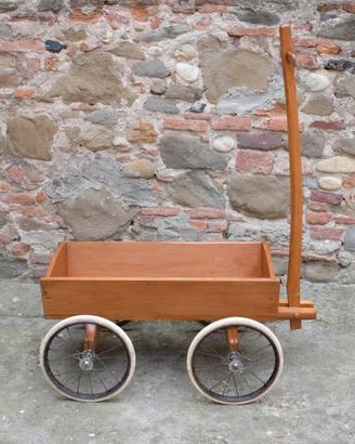 Carretto legno vintage anni 60 arredo rustico
