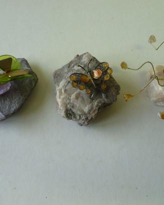 Minerali rocce gemme insetti 3 pz. collezione
