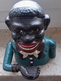 Raro salvadanaio in ghisa XX secolo 