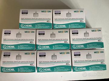 Aghi monouso sterili per penna da insulina 4 mm
