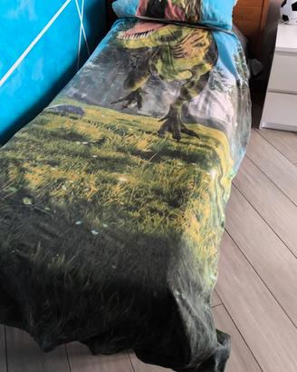 letto singolo , rete con doghe e materasso 