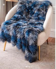 Plaid in volpe argentata blu