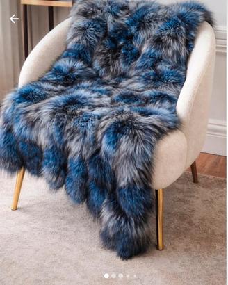 Plaid in volpe argentata blu